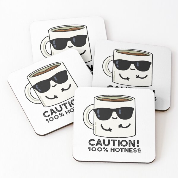 Item preview, Caution 100% Hotness Funny Coffee Puns  designed and sold by punnybone.