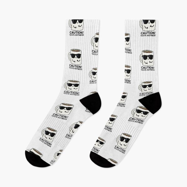 Item preview, Caution 100% Hotness Funny Coffee Puns  designed and sold by punnybone.