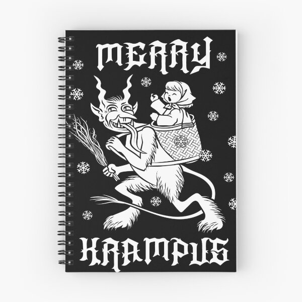Item preview, Creepy Christmas devil carrying crying child Merry Krampus designed and sold by SpreadForSatan.