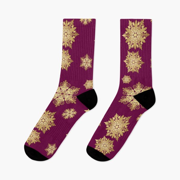 Item preview, Gold Snowflake pattern winter motive designed and sold by smashingarb.