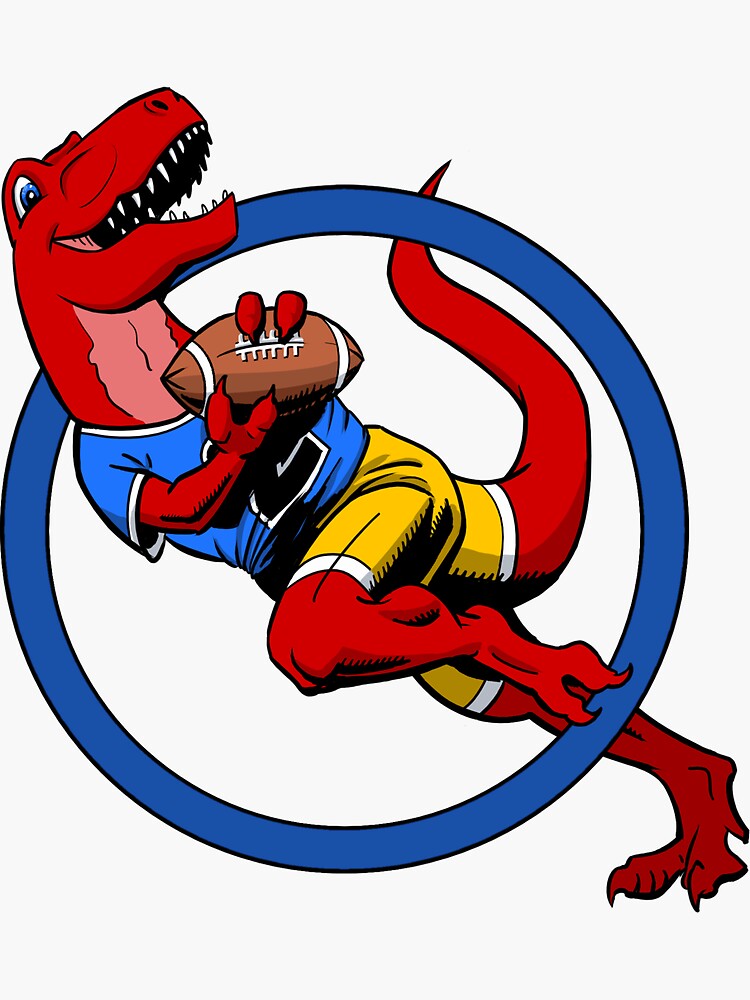 Thumbnail 3 of 3, Sticker, T-Rex American Football Player designed and sold by saturnstudio.