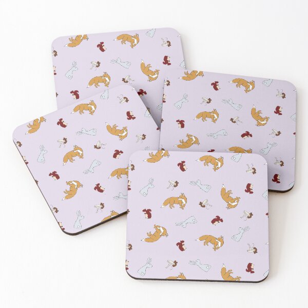 Item preview, Woodland Wonders Animal Scatter Pattern Pink designed and sold by sw-b.