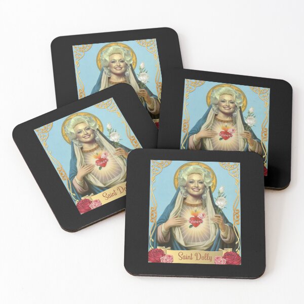 vintage saint dolly gift parton's lovers men women Coasters (Set of 4)