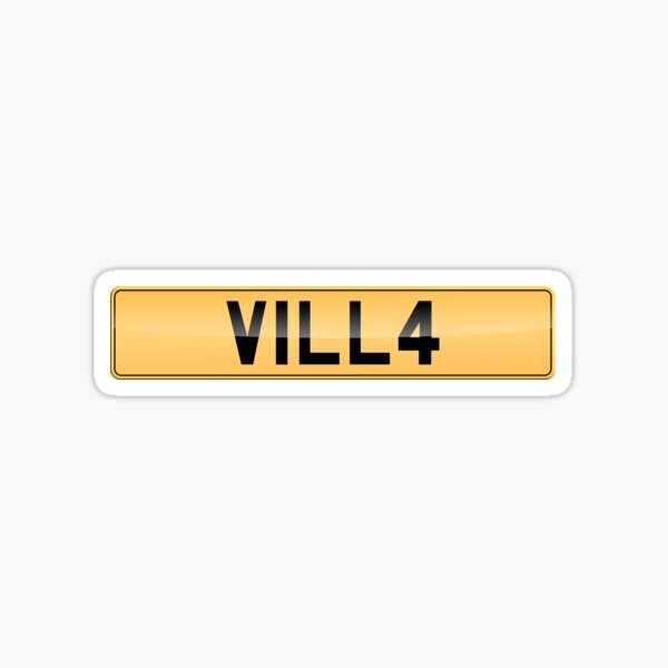 Aston Villa Number Plate Sticker