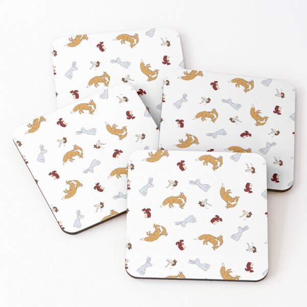 Item preview, Woodland Wonders Animal Scatter Pattern White designed and sold by sw-b.