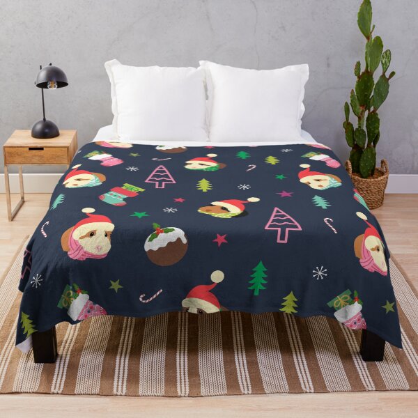 Cute Guinea Pig Christmas Throw Blanket