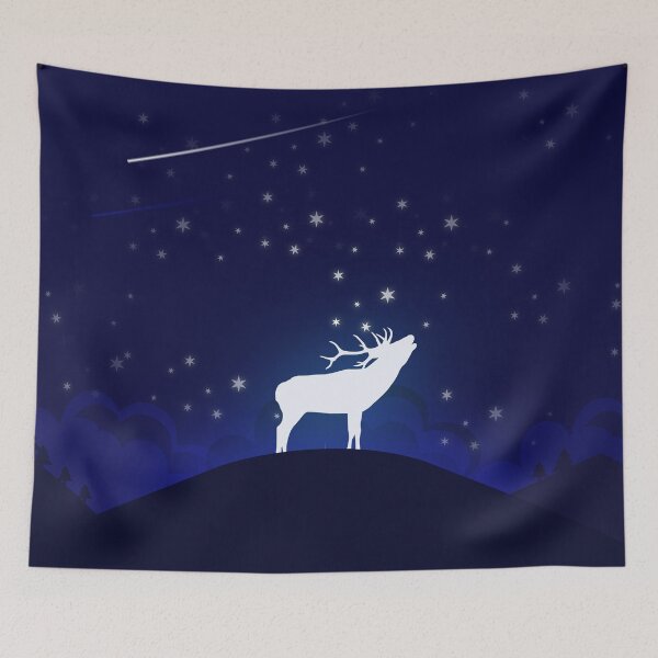 Item preview, starry night and reindeer, Christmas costume watercolor flat design with the mountain landscape. iPhone or Samsung phone Case & Cover designed and sold by RoManSmArt.