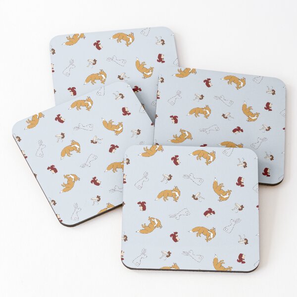 Item preview, Woodland Wonders Animal Scatter Pattern Blue designed and sold by sw-b.