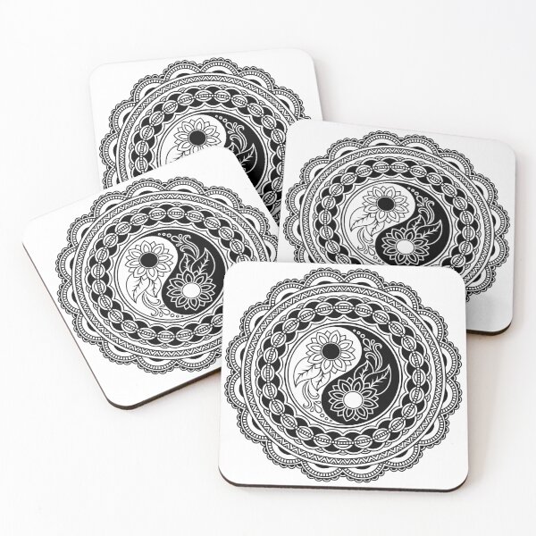 Item preview, Mandala Yin Yang Flowers Art designed and sold by JTS STORE.
