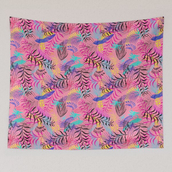 Item preview, Pink colorful Tropical flora palm leaves watercolor flat design. iPhone or Samsung phone Case & Cover designed and sold by RoManSmArt.