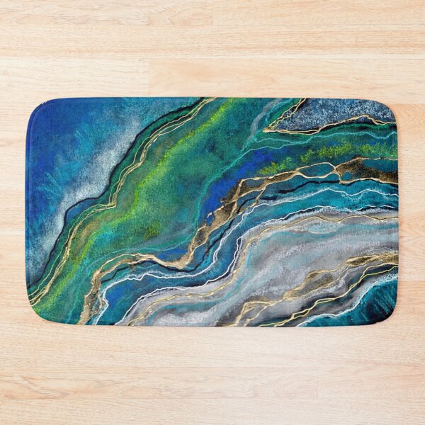 Item preview, Ocean Geode / Geode Painting / Turquoise / Green Geode / Agate Blue Ocean Waves Agate designed and sold by artenvironments.