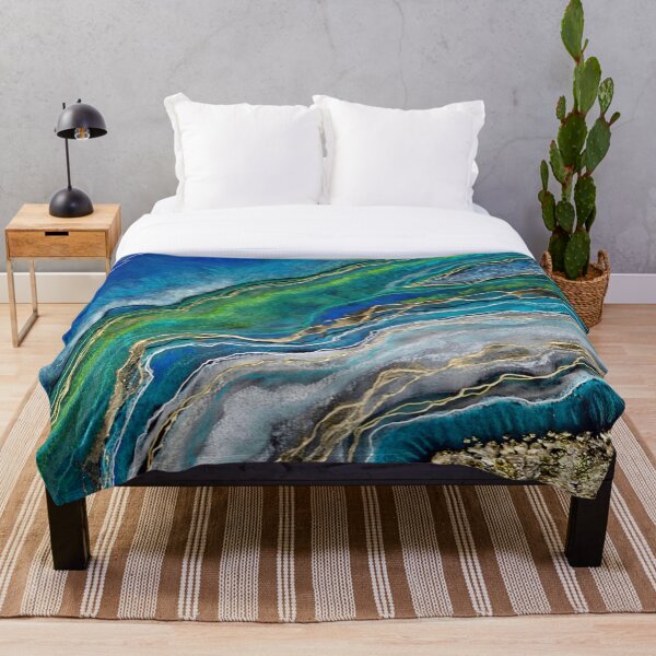 Artikelvorschau, Ocean Geode / Geode Painting / Türkis / Green Geode / Achat Blue Ocean Waves Achat entworfen und verkauft von artenvironments.