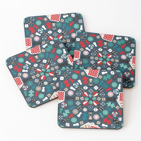 Item preview, Wanna play? // blue background teal red mint brown black and white game pieces designed and sold by SelmaCardoso.