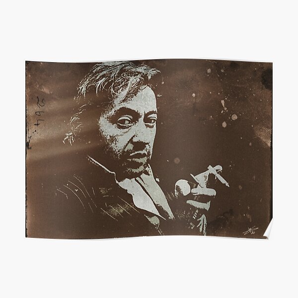 Portrait d'art numérique de Serge Gainsbourg Poster