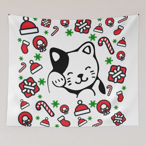 Aperçu de l'œuvre Tout ce que je veux pour Noël, mon joli chat et sa boîte à cadeaux créée et vendue par ASteam.