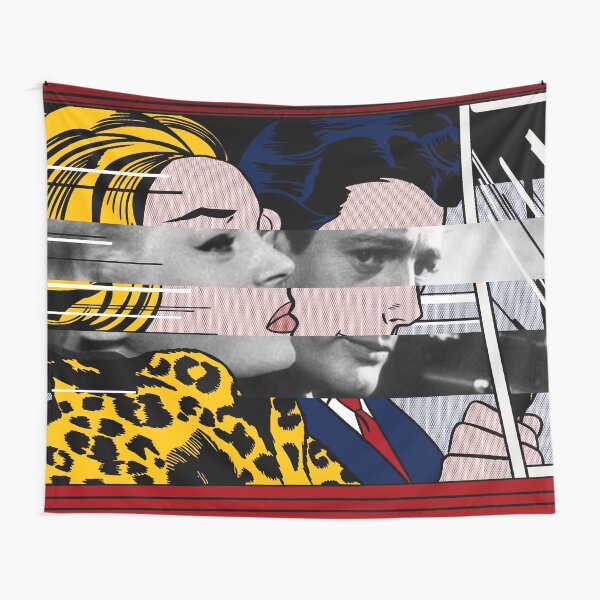 In the car by Roy Lichtenstein and Marcello Mastroianni with Anita Ekberg in the movie in La Dolce Vita Tapestry