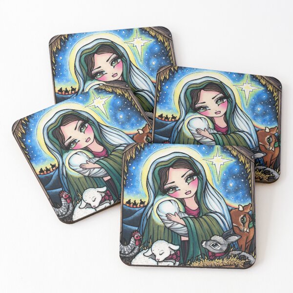 Item preview, Nativity Scene, Baby Jesus and Mother Mary in a Manger designed and sold by hannahlynnart.
