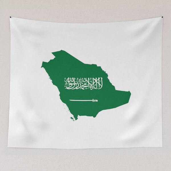 Item preview, Saudi Arabia Map on Flag Stylish Design designed and sold by ArabCorner.