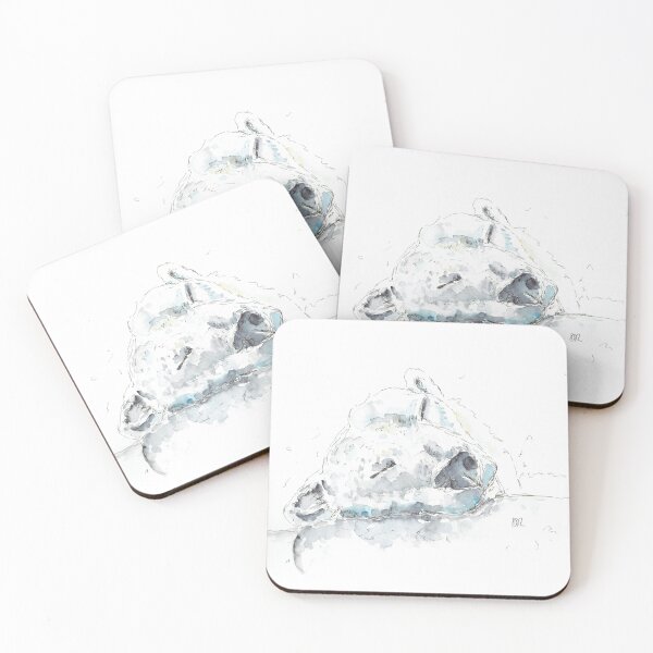 Artikelvorschau, Schlafendes Eisbär-Kunstwerk in Aquarell. entworfen und verkauft von DebTheZeb.