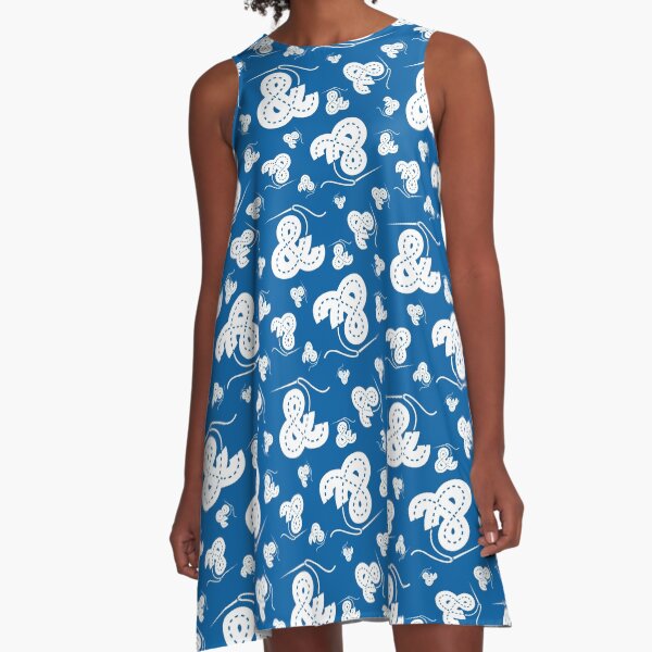 Stitched Ampersand - Blue A-Line Dress