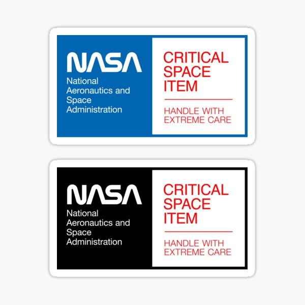 NASA - Critical Space Item (Blau + Schwarz, 2 in 1 Multi Pack) Sticker