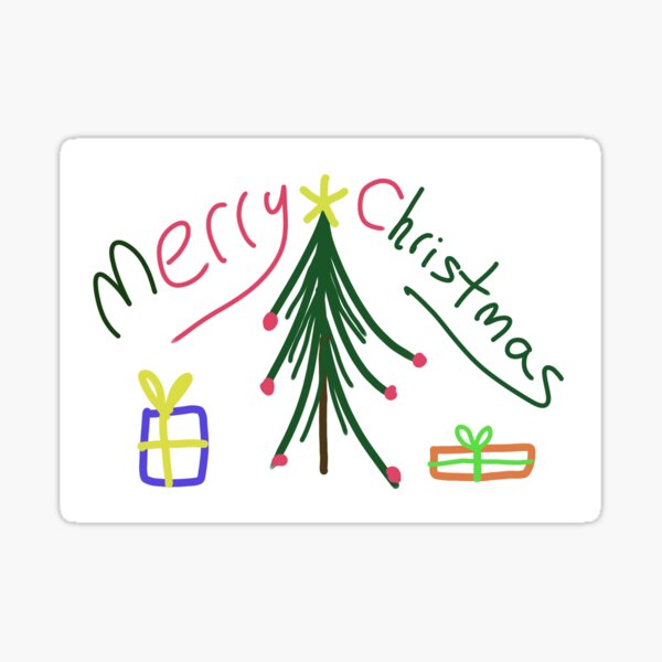 Minimalist Christmas Card Sticker