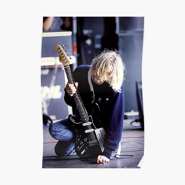 KUrtCobain Playing Guitar Poster