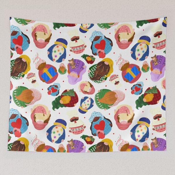 Item preview, Cute Holiday Gnomes Repeating Pattern  designed and sold by MCIllustration.