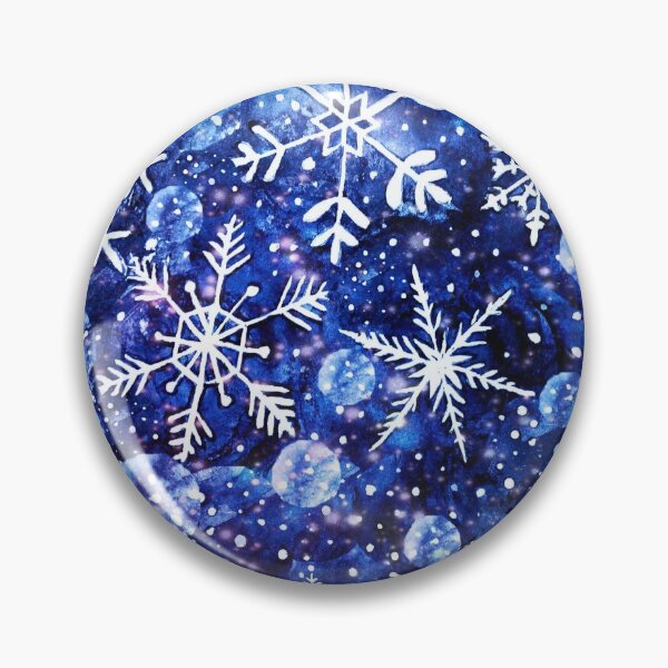 Item preview, Blue snowflake galaxy, Celestial snowflakes and stars in blue watercolor designed and sold by MagentaRose.