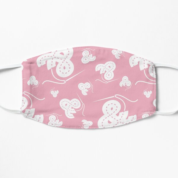 Stitched Ampersand - Light Pink Flat Mask