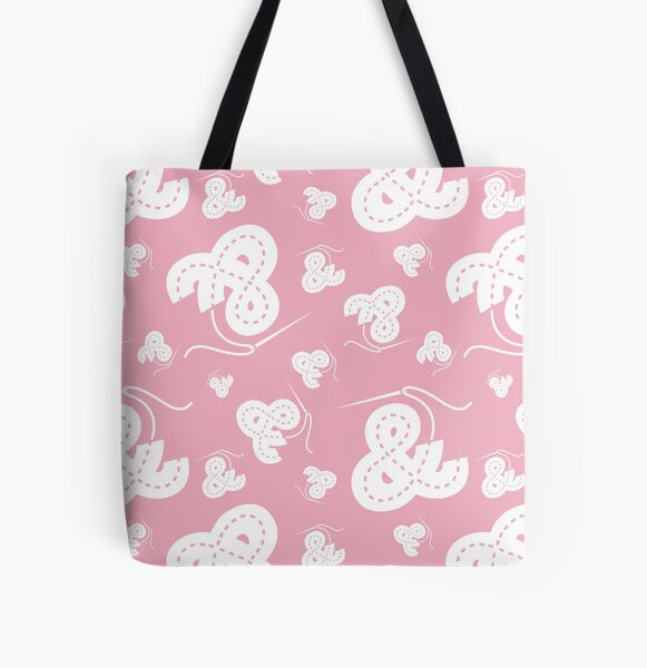 Stitched Ampersand - Light Pink All Over Print Tote Bag