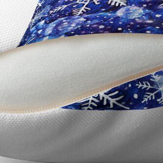 Alternate view of Blue snowflake galaxy, Celestial snowflakes and stars in blue watercolor Throw Pillow