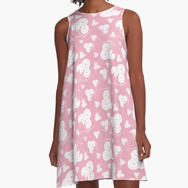 Stitched Ampersand - Light Pink A-Line Dress