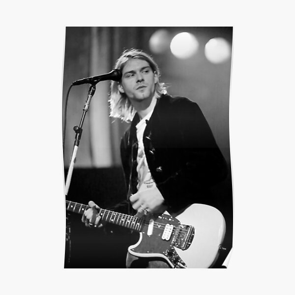KurtCobain Playing Guitar Poster