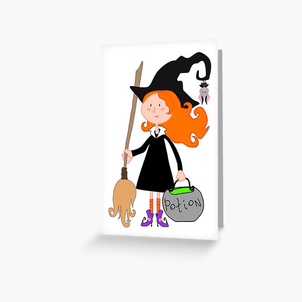 Young redhead witch Greeting Card