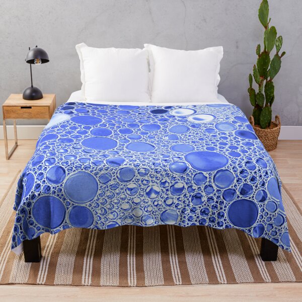 Item preview, Blue And White Bubbles Abstract Optical Illusion Print designed and sold by Mary Riley.
