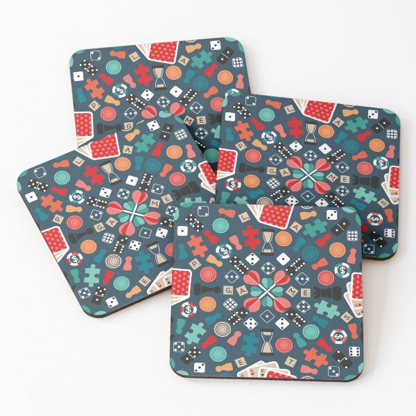 Item preview, Wanna play? // blue background teal orange red mint brown black and white game pieces designed and sold by SelmaCardoso.