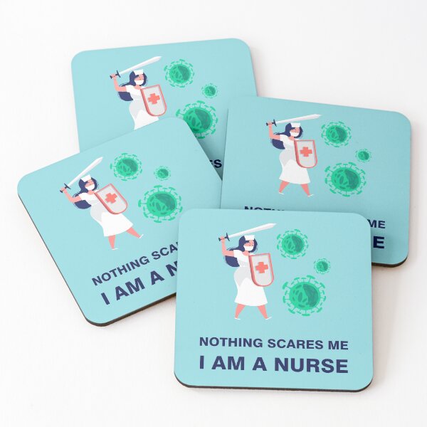 Item preview, Nothing scares me i am a nurse, nurse holding sword and shield fighting coronavirus , birthday gift, nurses day designed and sold by SGS-.
