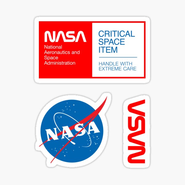 NASA - Critical Space Item (Red) + Meatball & Worm Logos (3 in 1 Multi Pack) Sticker