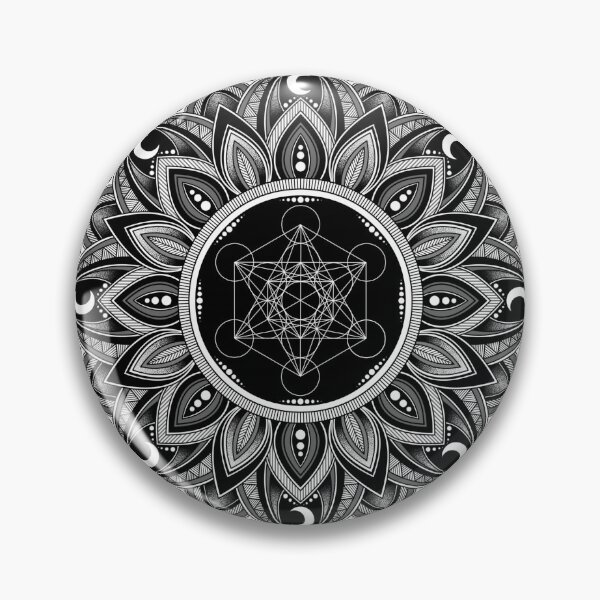 Item preview, Metraton's Cube Mandala Art - Black designed and sold by LorenaElenaArt.