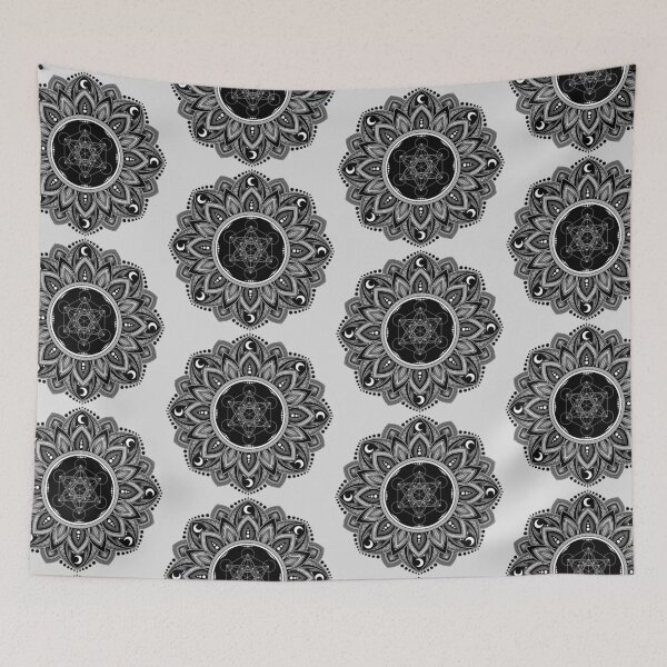 Item preview, Metraton's Cube Mandala Art - Black designed and sold by LorenaElenaArt.