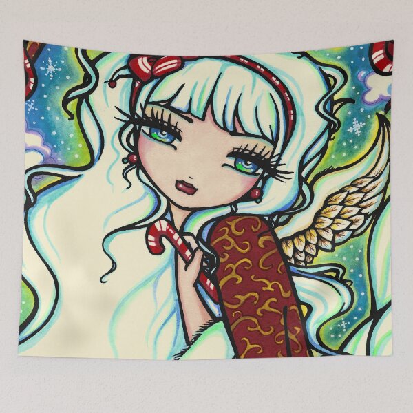 Item preview, Christmas Art Candy Cane Angel  designed and sold by hannahlynnart.