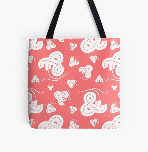 Stitched Ampersand - Pink All Over Print Tote Bag