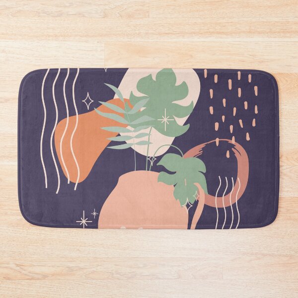 Item preview, Abstract shapes lines and dots tropical leaves earth tones digital design illustration 65 designed and sold by MyBlackDreams.