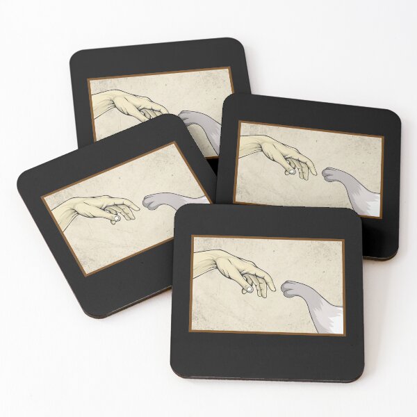 Item preview, Michelangelo Cat Creation Of Adam Funny Art designed and sold by Lenny Stahl.