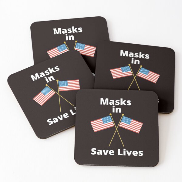 Item preview, Mask in USA Save Lives with the Black Background designed and sold by Vero De.