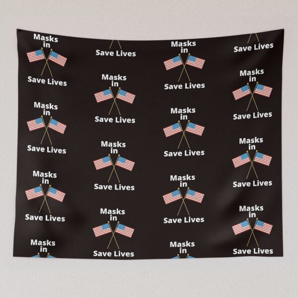 Item preview, Mask in USA Save Lives with the Black Background designed and sold by Vero De.