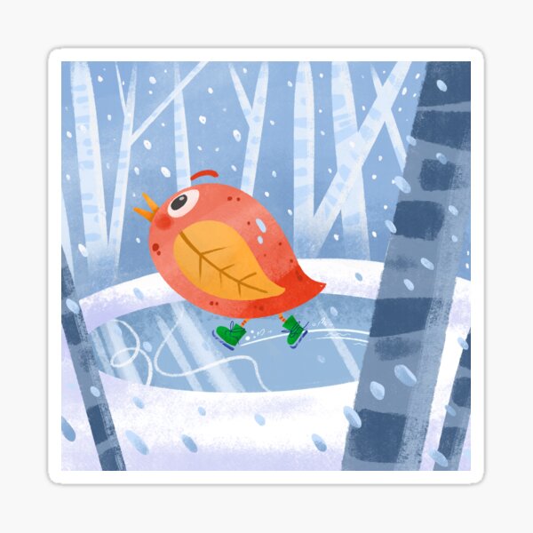 Autumn Winter Bird Sticker