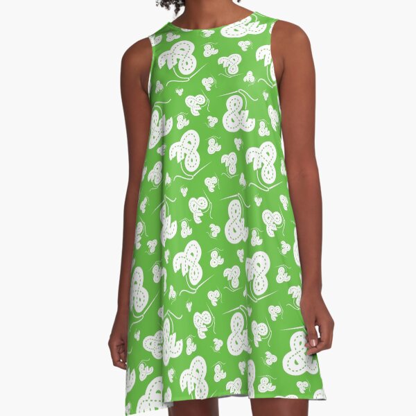 Stitched Ampersand - Lime A-Line Dress