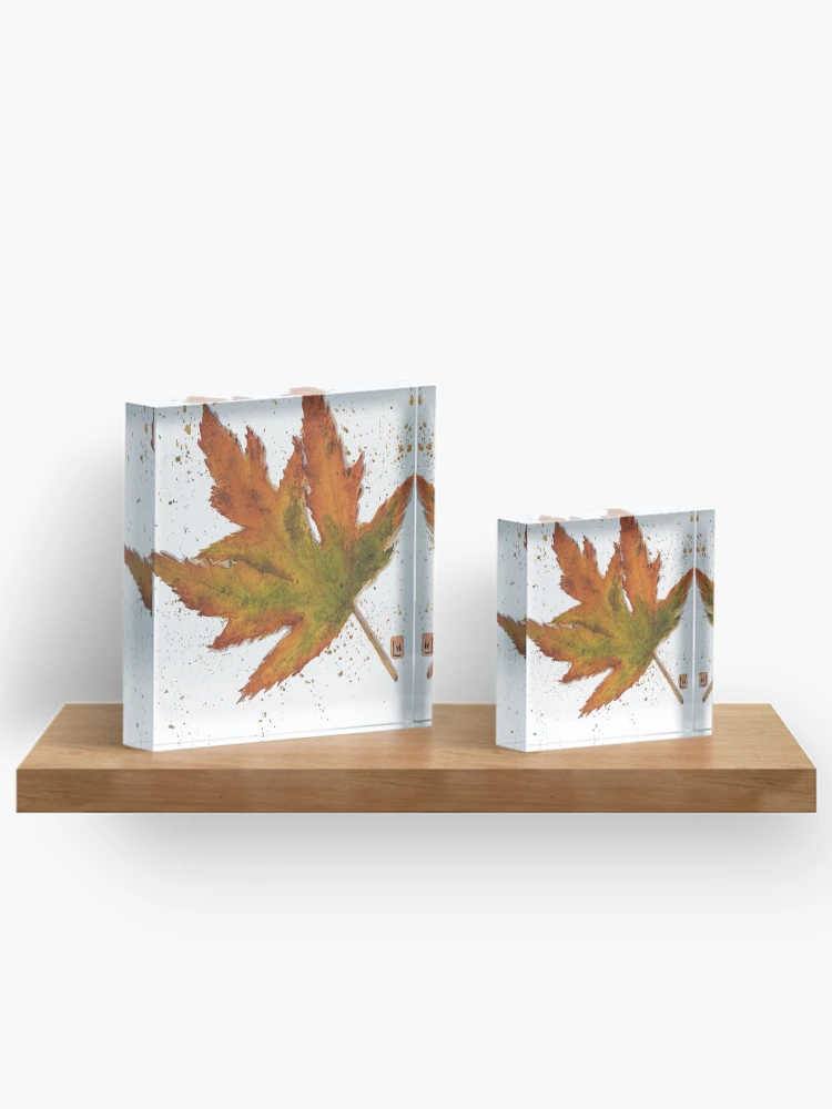 Thumbnail 3 of 5, Acrylic Block, Fall leaf designed and sold by JavaLisa.